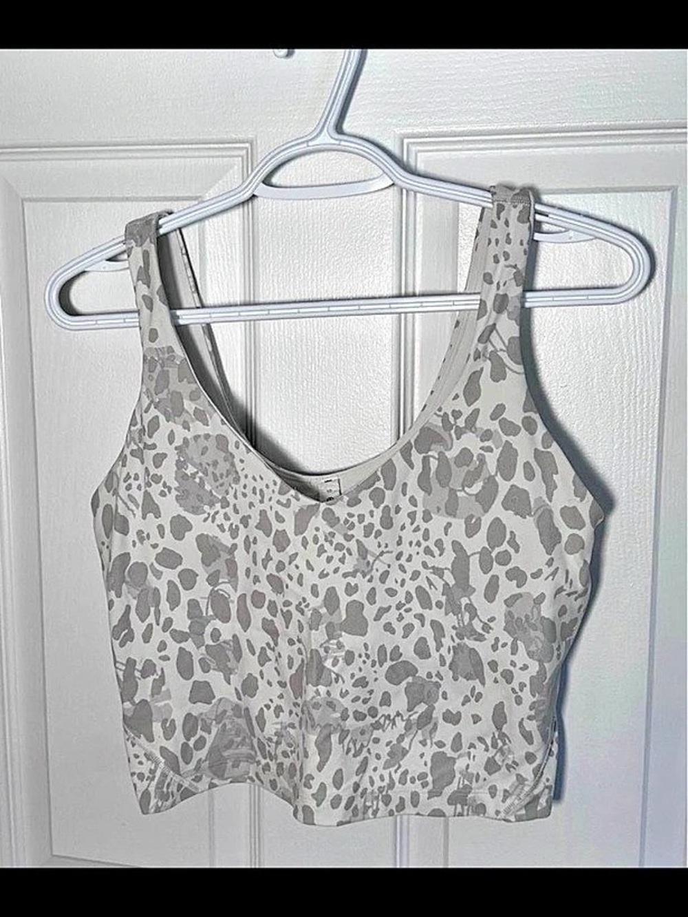 Lululemon Align Crop Tank Top Gray Leopard Print